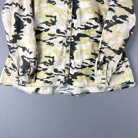 Free People x Artisan De Luxe Camo Print Top Womens Small Grunge Boho Army - Picture 3 of 15